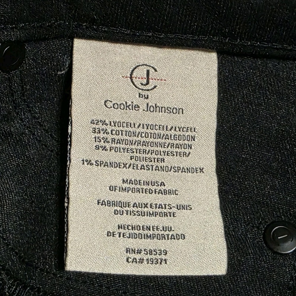 CJ by Cookie Johnson Joy Legging Black Stretch Pants USA Made Women Size 26 (6) - Picture 3 of 10